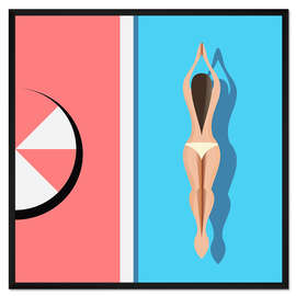Gerahmter Kunstdruck Swimming girl