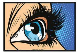 Gerahmter Kunstdruck blaues Auge