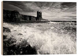 Wood print CastlKeis Castle, Wick, Scotland