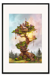 Gerahmter Kunstdruck Eichhörnchenbaum