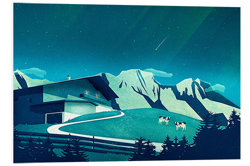 Foam board print Alpine Hut