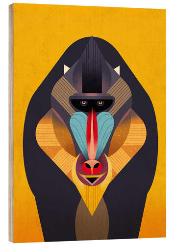 Wood print Mandrill