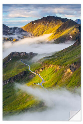 Selvklebende plakat Alpine road - High Tauern