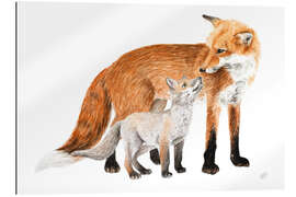 Gallery print Fox mom and cub