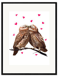 Framed art print Loving owls