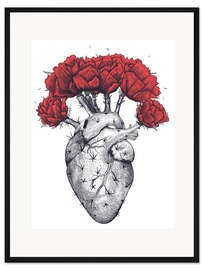 Gerahmter Kunstdruck Kaktus-Herz