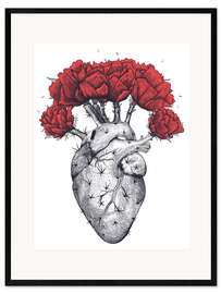 Framed art print Cactus heart