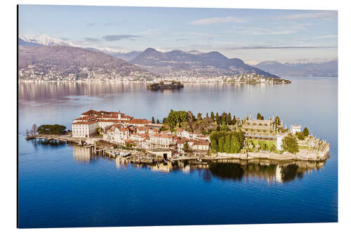 Aluminium print Isola Bella on Lake Maggiore at sunset, Italy