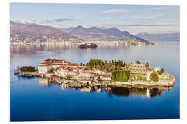 Foam board print Isola Bella on Lake Maggiore at sunset, Italy