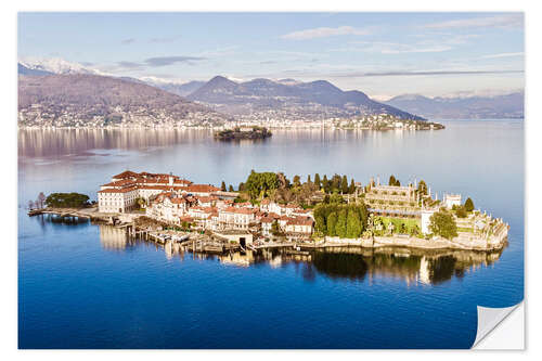 Wall sticker Isola Bella on Lake Maggiore at sunset, Italy