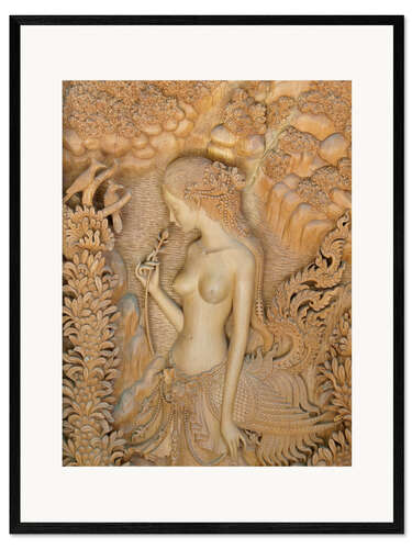 Framed art print Girl with flower