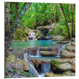 Magnettafel Kleiner Wasserfall im Wald