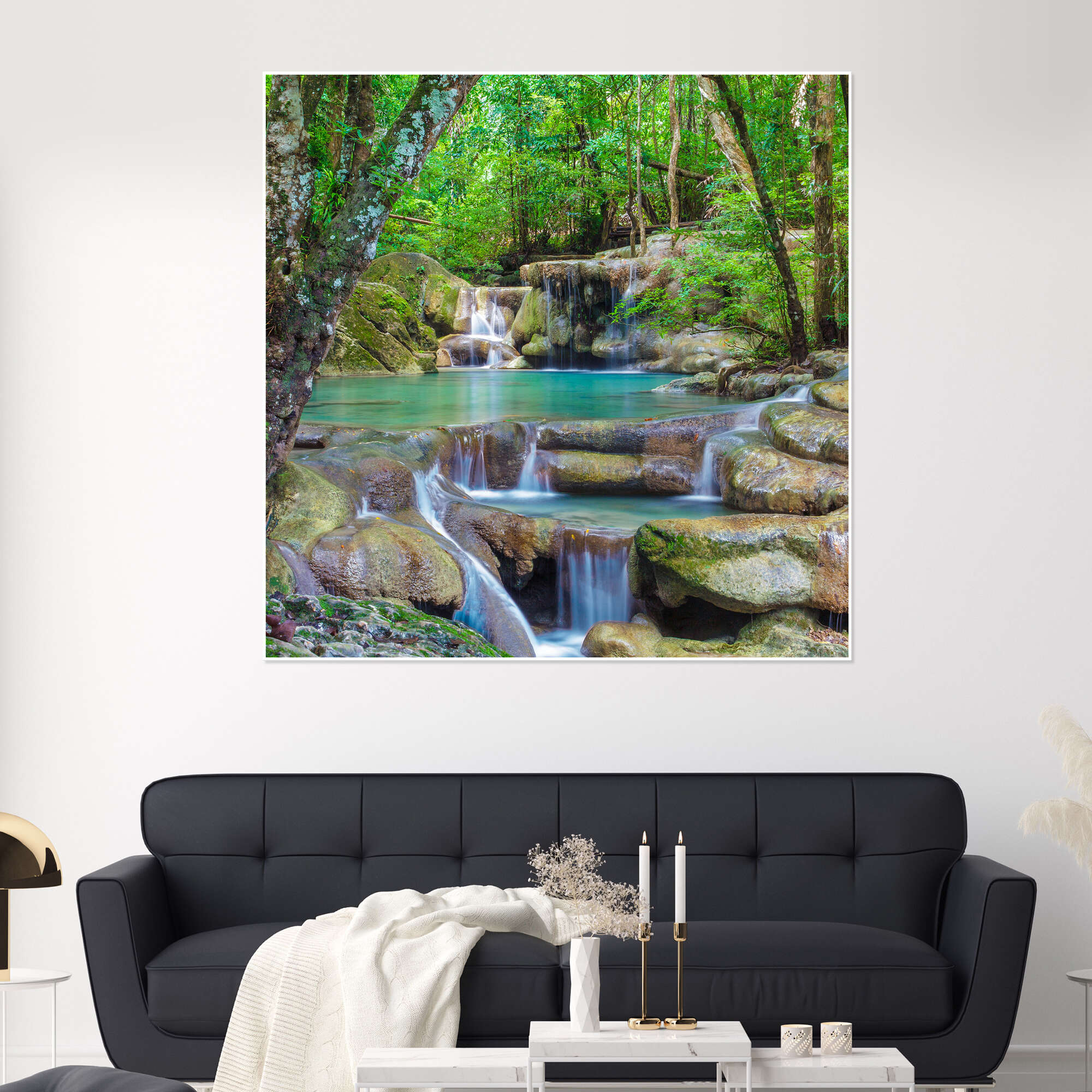 Waterfall wall art for living room, Waterfall print canvas, Waterfall selling modern wall art, Waterfall picture print, Forest art for wall