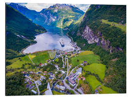 Quadro em alumínio Steamer in the fjord