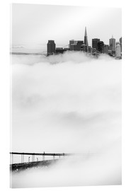 Tableau en verre acrylique  San Francisco disparaissant dans le brouillard