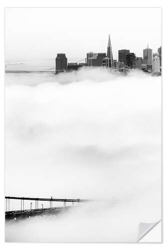 Selvklebende plakat San Francisco disappeared in the fog