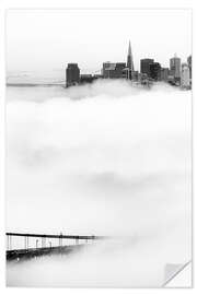 Muursticker San Francisco disappeared in the fog