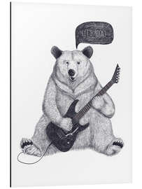 Magnettafel Rockender Bär mit E-Gitarre
