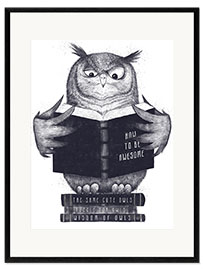 Framed art print Reading owl