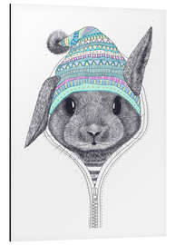 Aluminium print Bunny with a hood