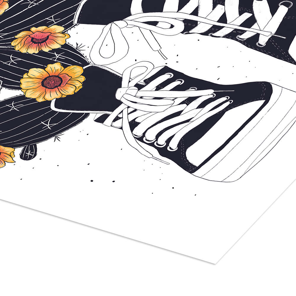 Stampa “Scarpe da ginnastica con cactus fioriti” di Valeriya