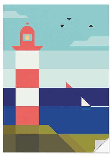 Selvklebende plakat Lighthouse