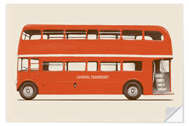 Selvklebende plakat English Bus   S6   Main