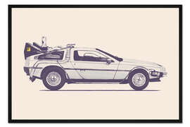 Gerahmter Kunstdruck Delorean