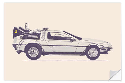 Sticker mural Delorean