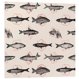 Foam board print Fishes In Geometrics