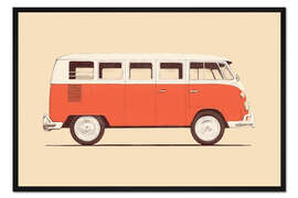 Gerahmter Kunstdruck Retro Bus