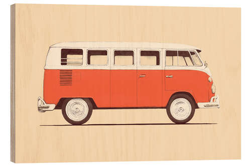 Stampa su legno Retro Bus