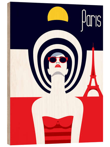 Trätavla Stylish travel - Paris