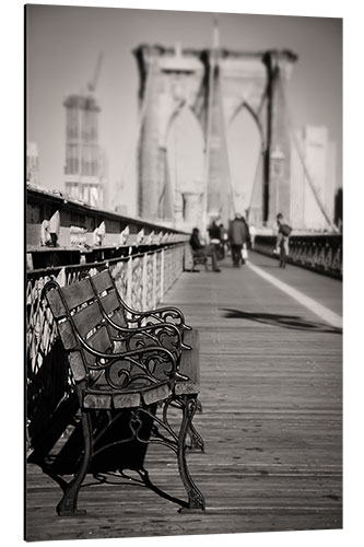 Aluminium print Bench on Brooklyn Bridge