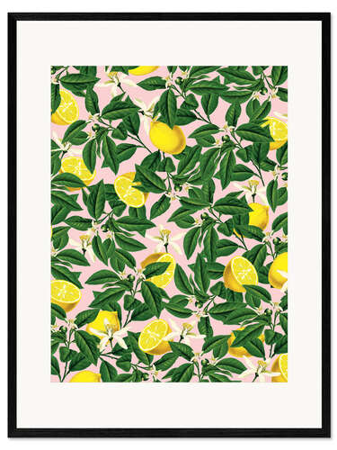 Framed art print Leaves and lemons