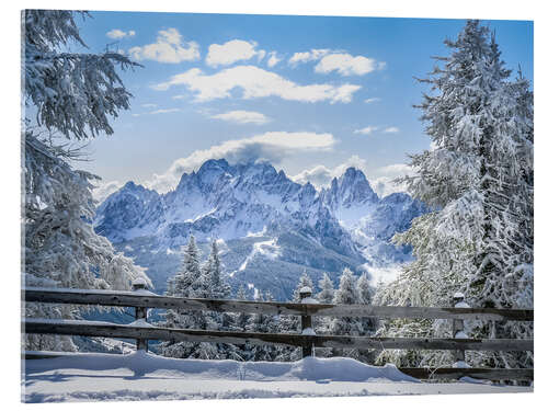 Cuadro de metacrilato Winter in the Sesto Dolomites, South tyrol, Italy