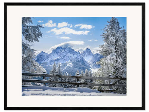Framed art print Winter in the Sesto Dolomites, South tyrol, Italy