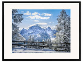 Impresión de arte enmarcada Winter in the Sesto Dolomites, South tyrol, Italy