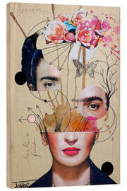 Cuadro de madera  Frida Kahlo para principiantes - Loui Jover