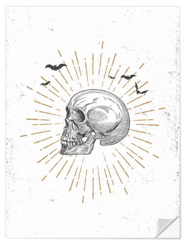 Selvklebende plakat Skull illustration