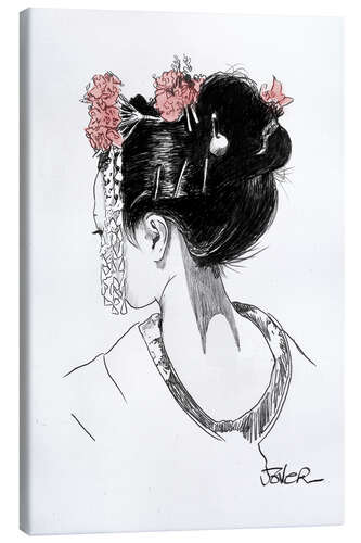 Lienzo La mirada de la geisha