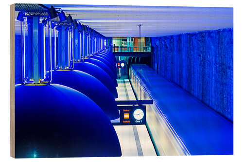 Hout print subway station in Munich