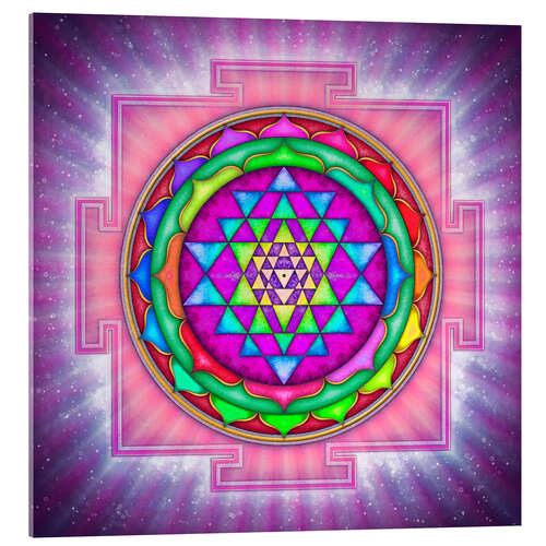 Acrylic print Shining Sri Yantra Mandala