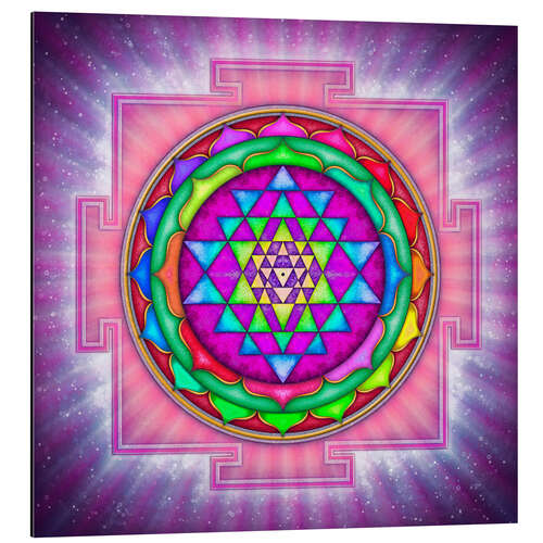 Aluminiumsbilde Strålende Sri Yantra Mandala