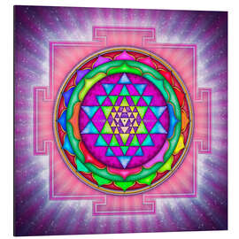 Aluminium print Shining Sri Yantra Mandala