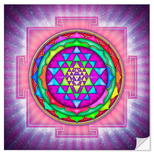 Vinilo para la pared Sri Yantra resplandeciente