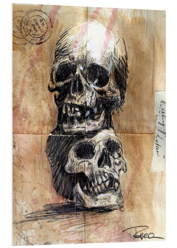 Foam board print Study with skulls