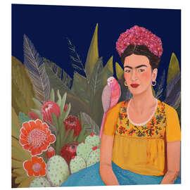 PVC print Frida Kahlo en het blauwe huis II