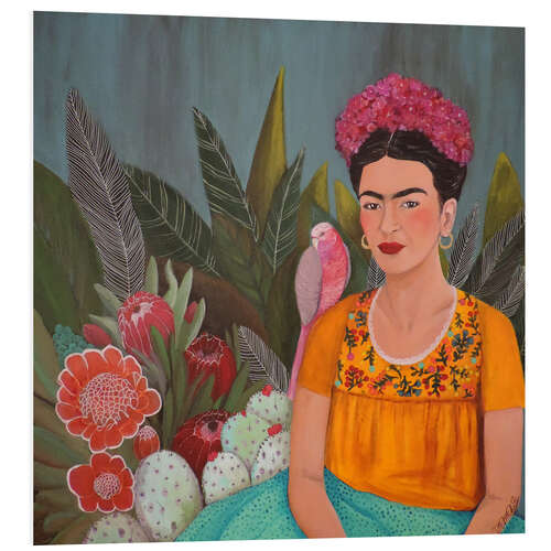 PVC print Frida Kahlo en het blauwe huis