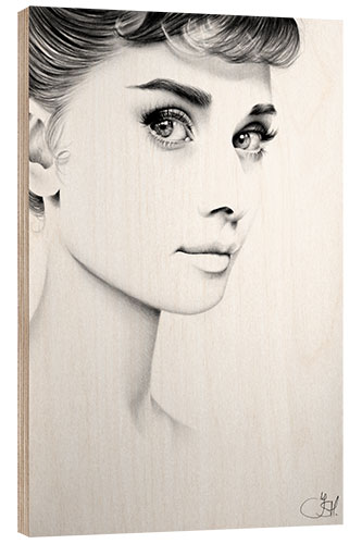 Tableau en bois Audrey Hepburn II